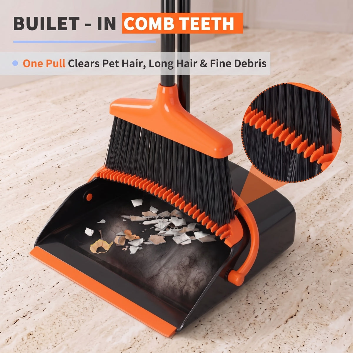 Long Handle Broom & Dustpan Set