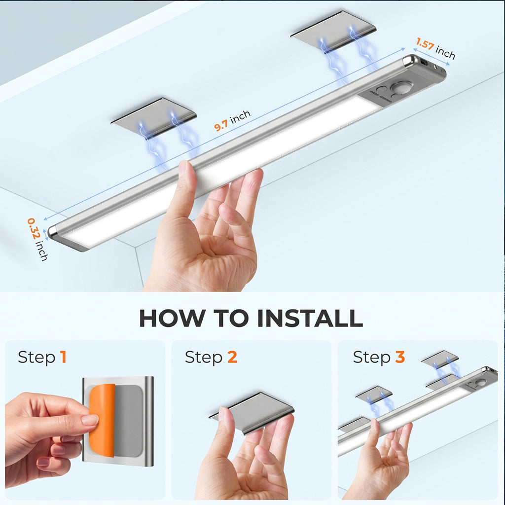 76 LED Motion Sensor Under Cabinet Light