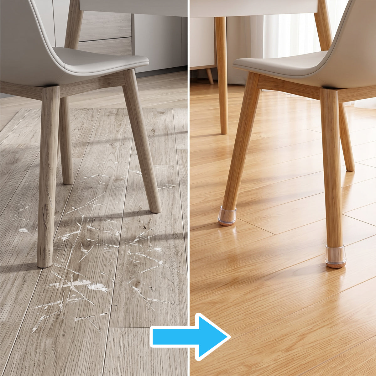 Transparent Chair Leg Floor Protectors Set
