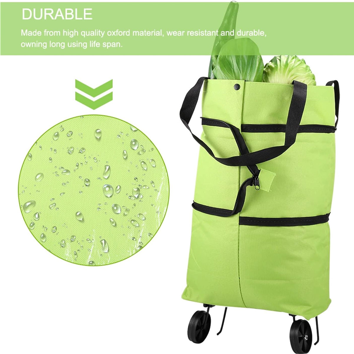 2-in-1 Foldable Shopping Cart with Wheels