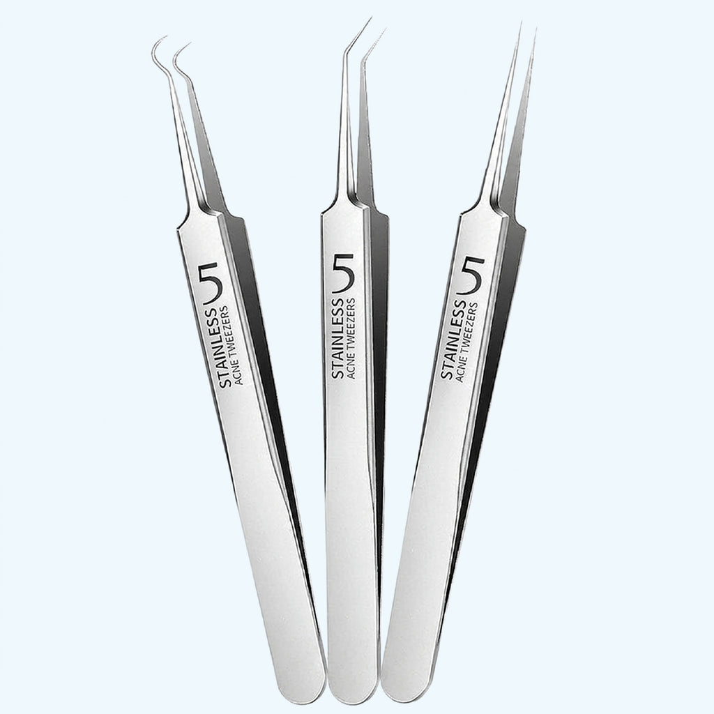 Stainless Steel Blackhead Remover Tweezers Set