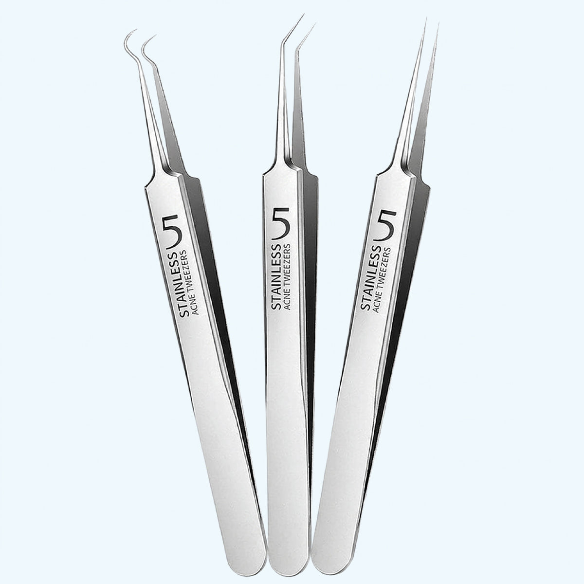 Stainless Steel Blackhead Remover Tweezers Set