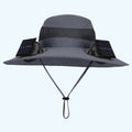 Wide Brim Sun Hat with Dual Solar Fans
