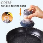 Soap Dispensing Steel Wool Dish Brush