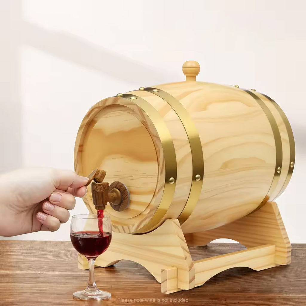 Premium 5L Wood Wine Barrel with Faucet