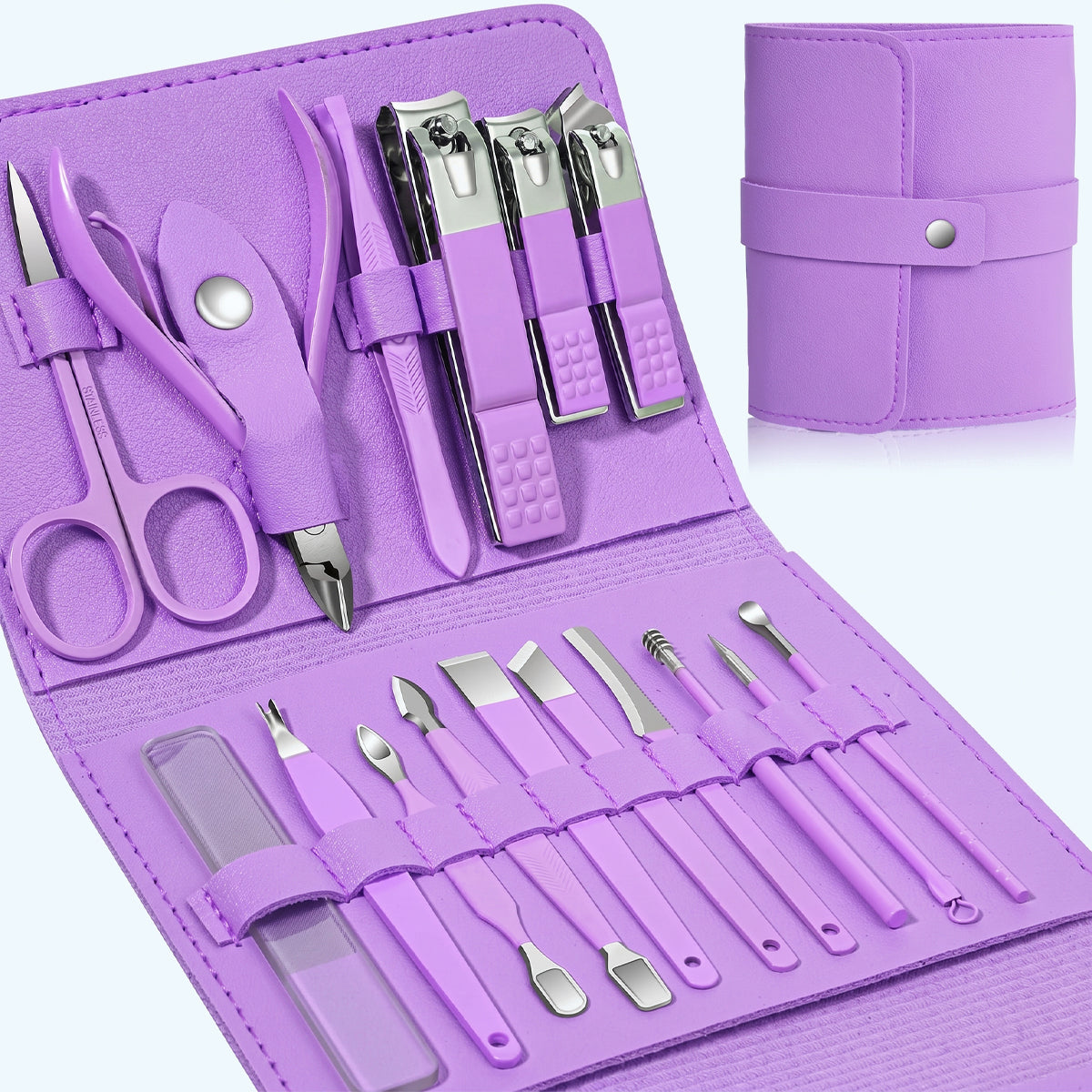 16PCS Stainless Steel Manicure & Pedicure Kit