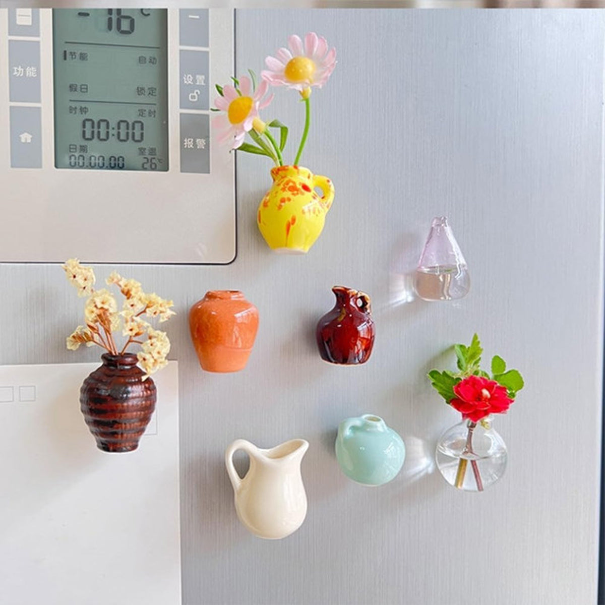 Cute Plant Vase Fridge Magnets
