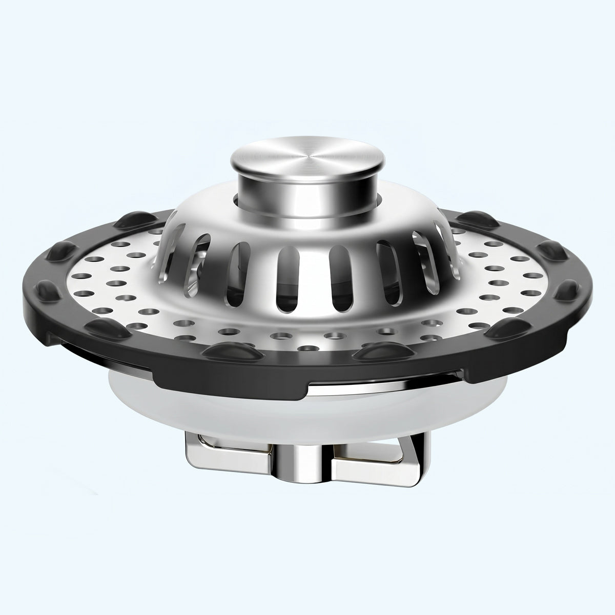 Bathtub Drain Stopper with Visible Top Hair Catcher