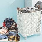 Foldable Laundry Basket with Wheels