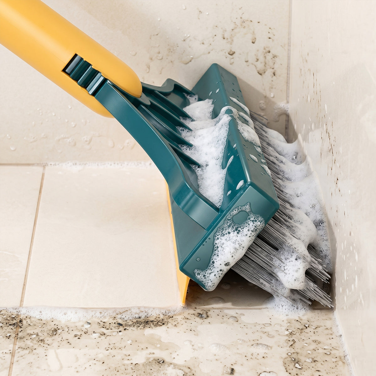 2-in-1 Floor Scrub Brush with Squeegee