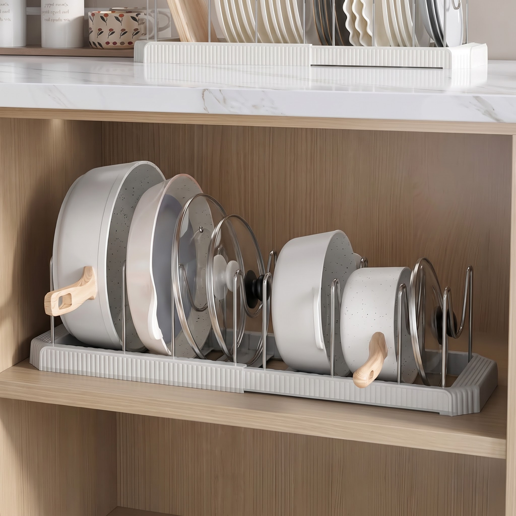 Expandable Pot Lid & Pan Organizer Rack