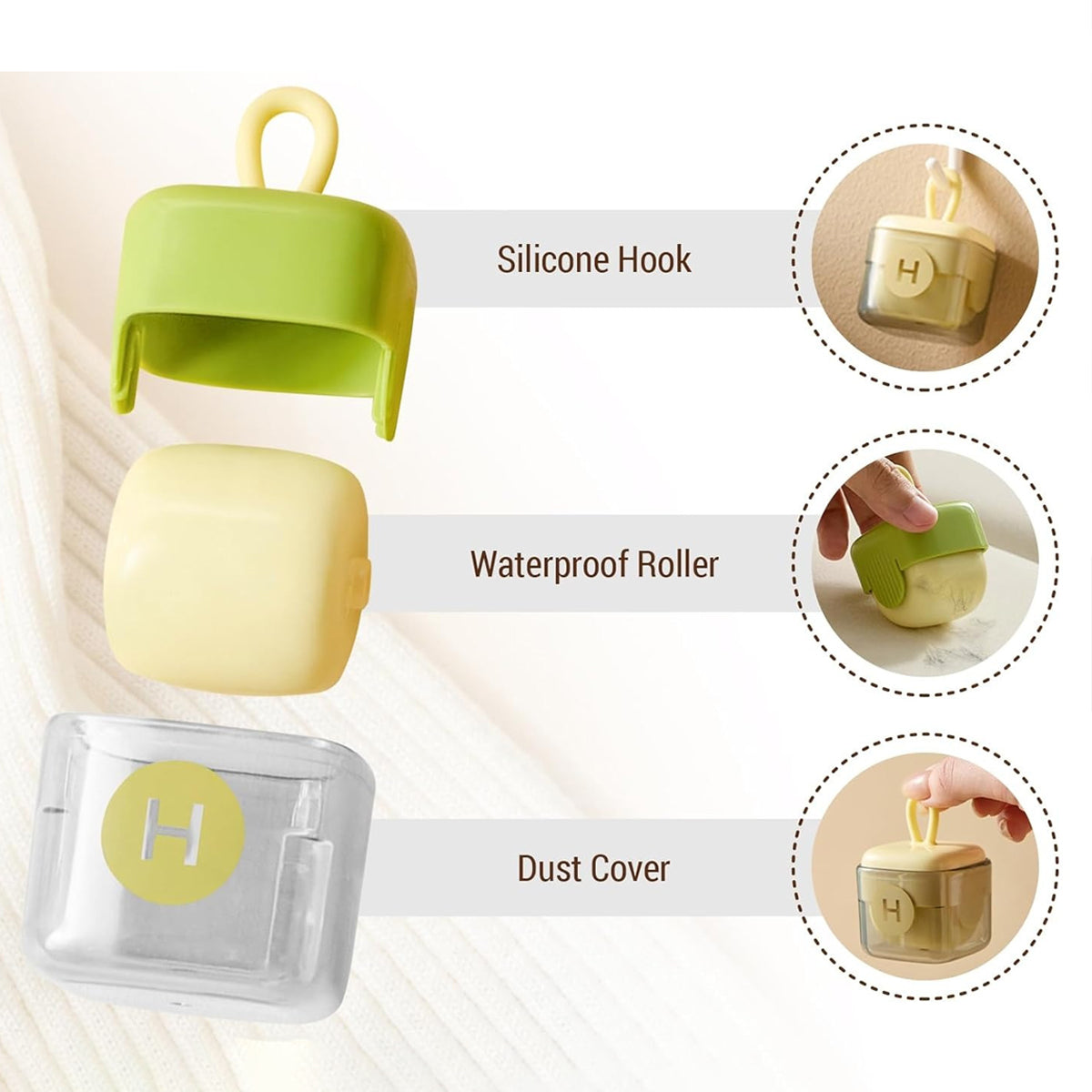 4 Pcs Reusable Mini Lint Remover Roller