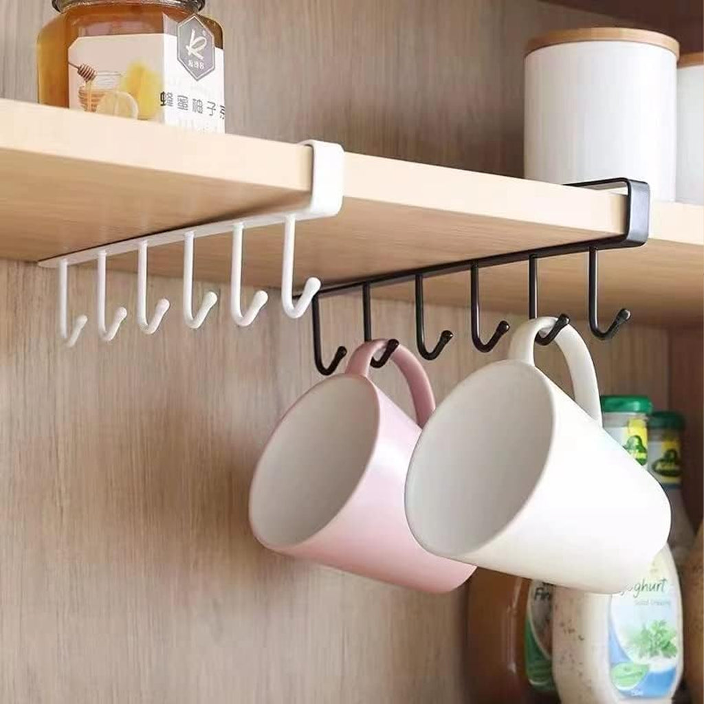 6 Hooks Storage Shelf Wardrobe Cabinet