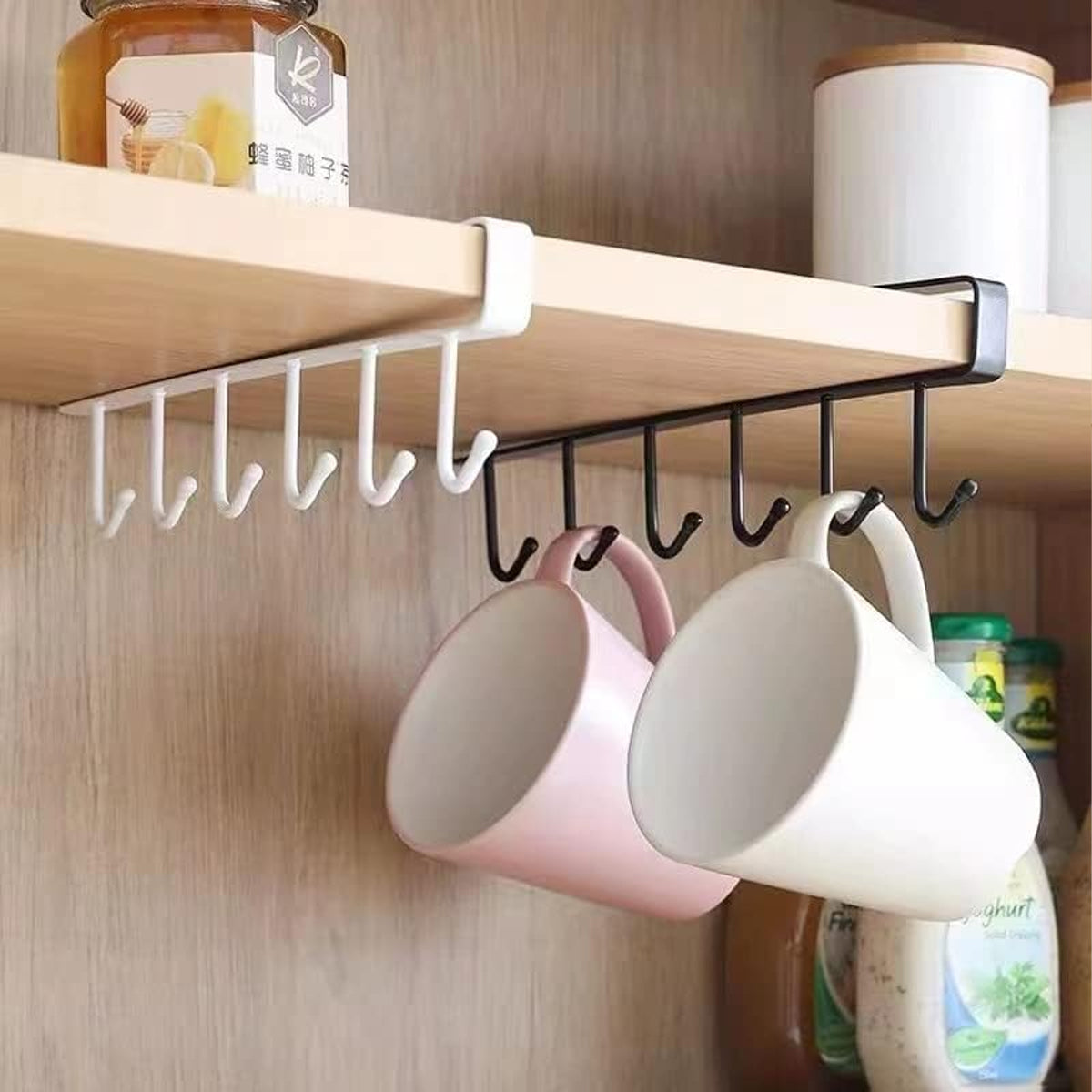 6 Hooks Storage Shelf Wardrobe Cabinet