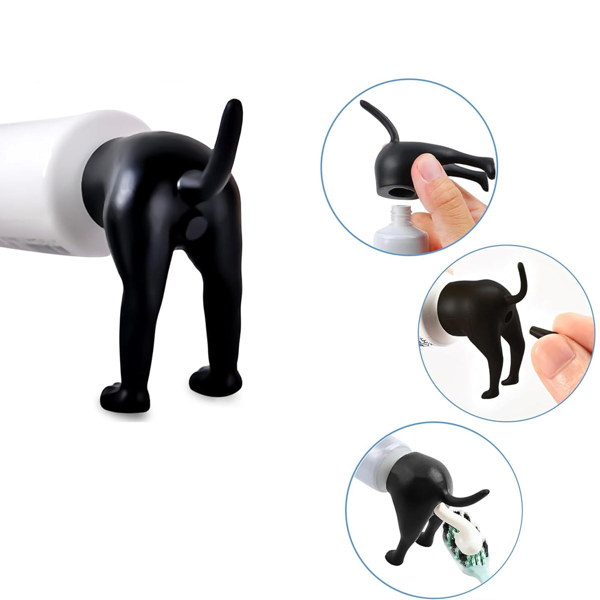 Funny Pooping Dog Butt Toothpaste Topper