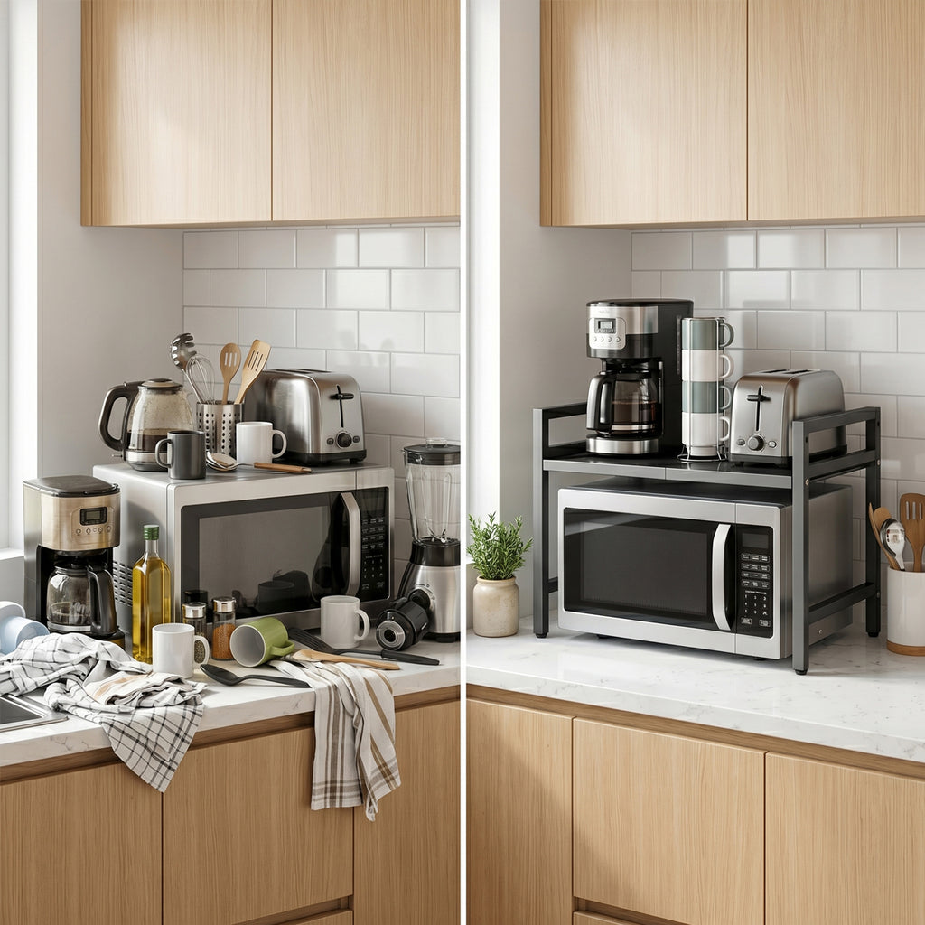 Expandable Microwave Shelf Organizer