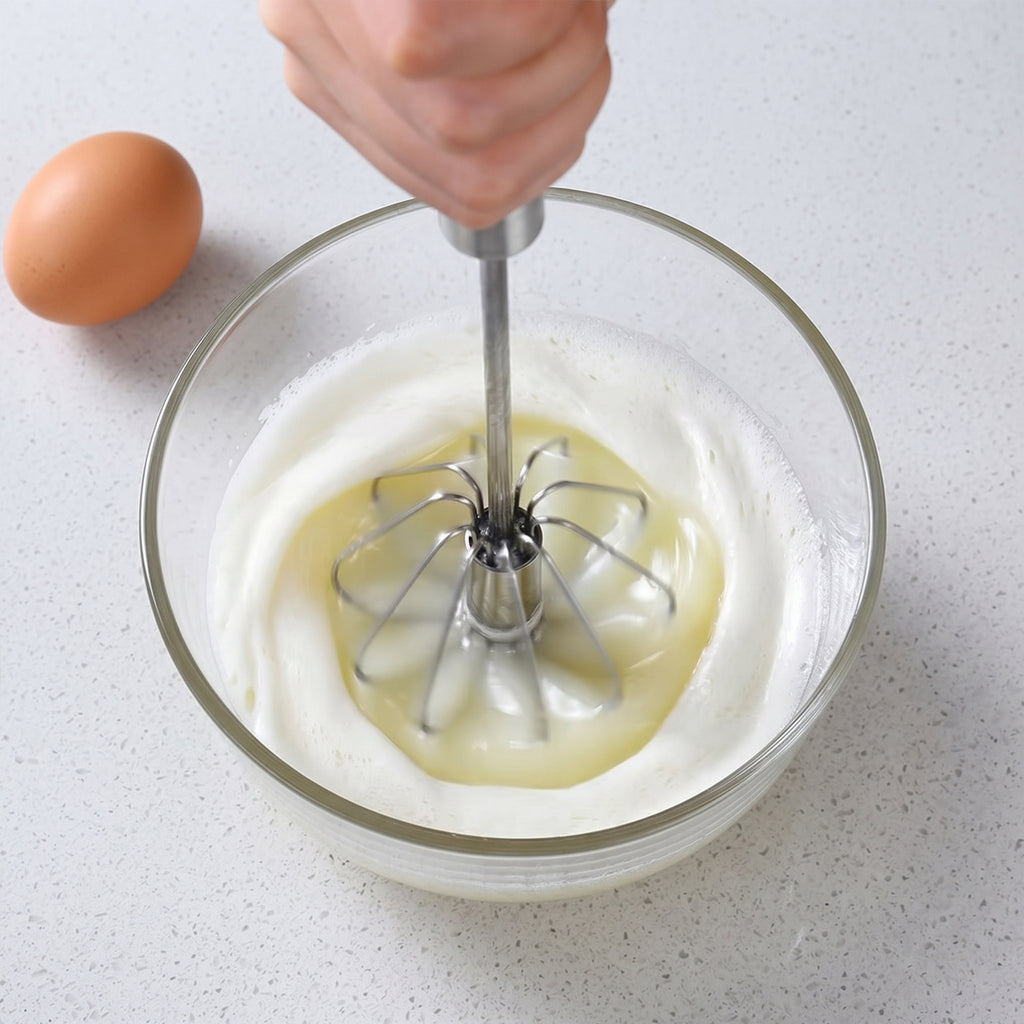 Stainless Steel Hand Push Egg Whisk