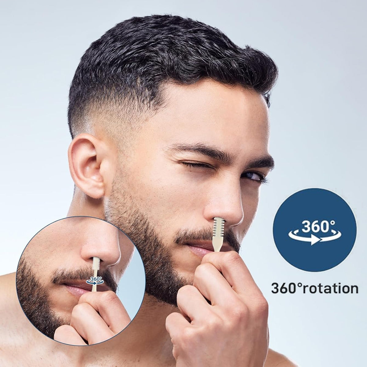 4 Pcs 360° Double-Sided Nose Hair Cutter