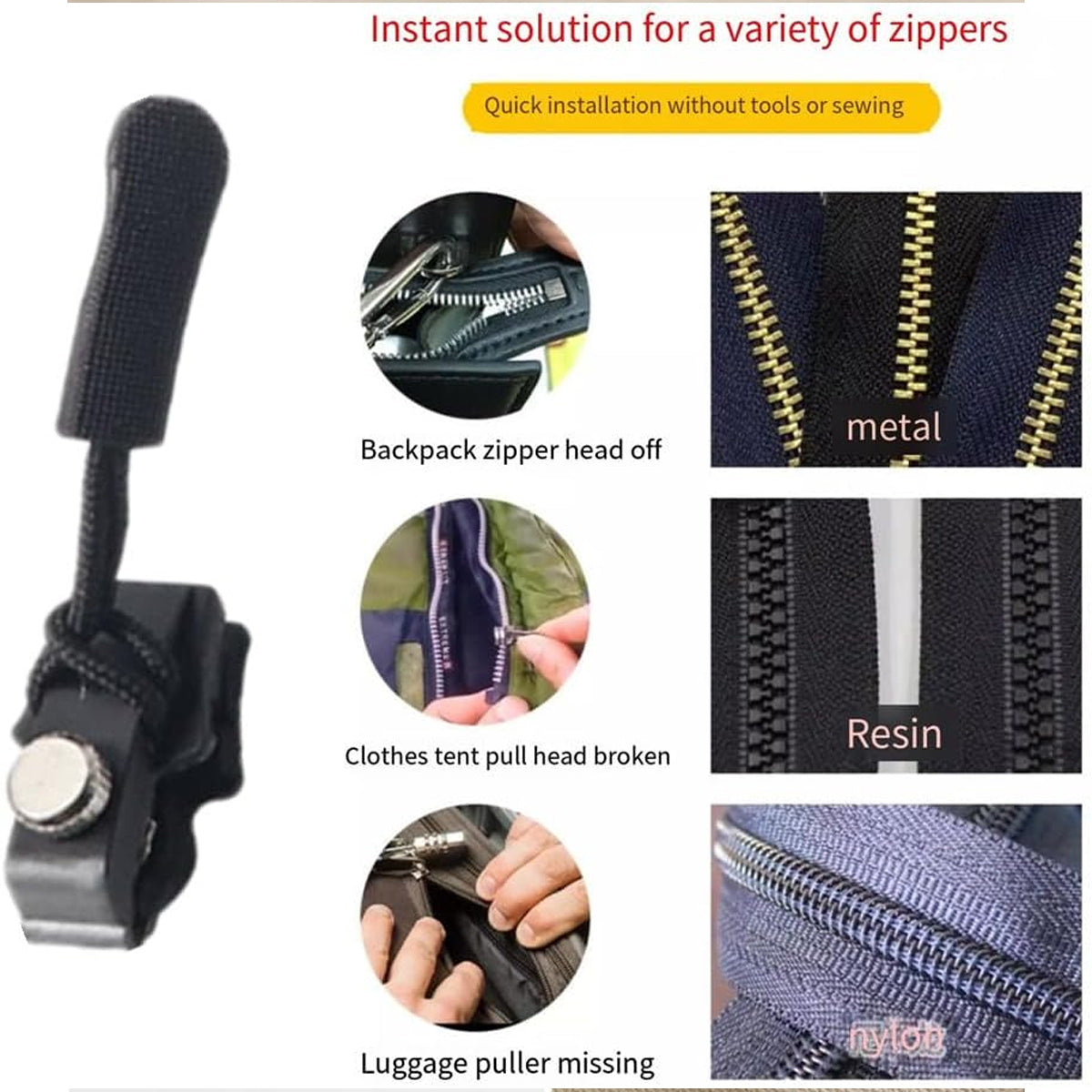 10 Pcs Removable Universal Zipper Repairer