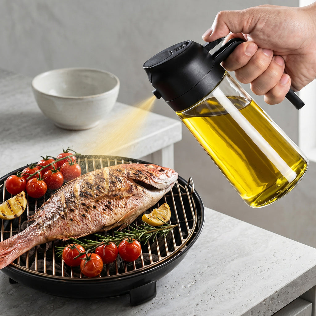 2-in-1 Olive Oil Sprayer & Dispenser Bottle