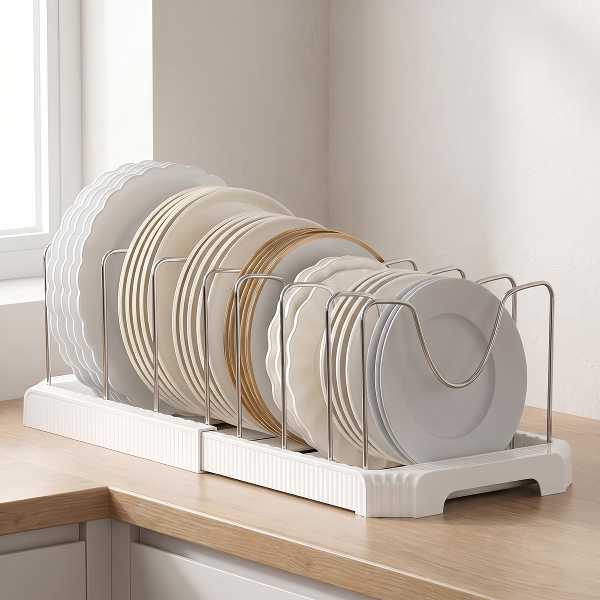 Expandable Pot Lid & Pan Organizer Rack