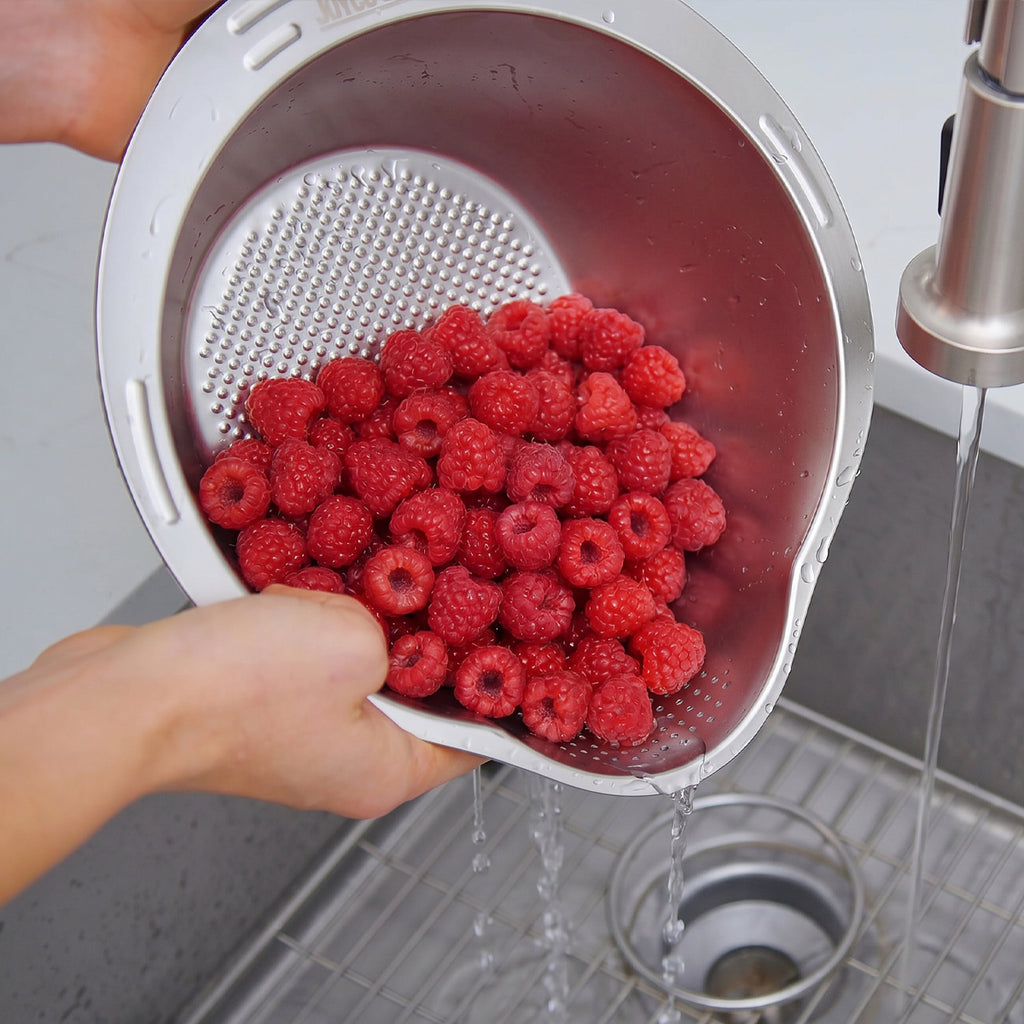 Stainless Steel Rice Washer & Strainer Bowl