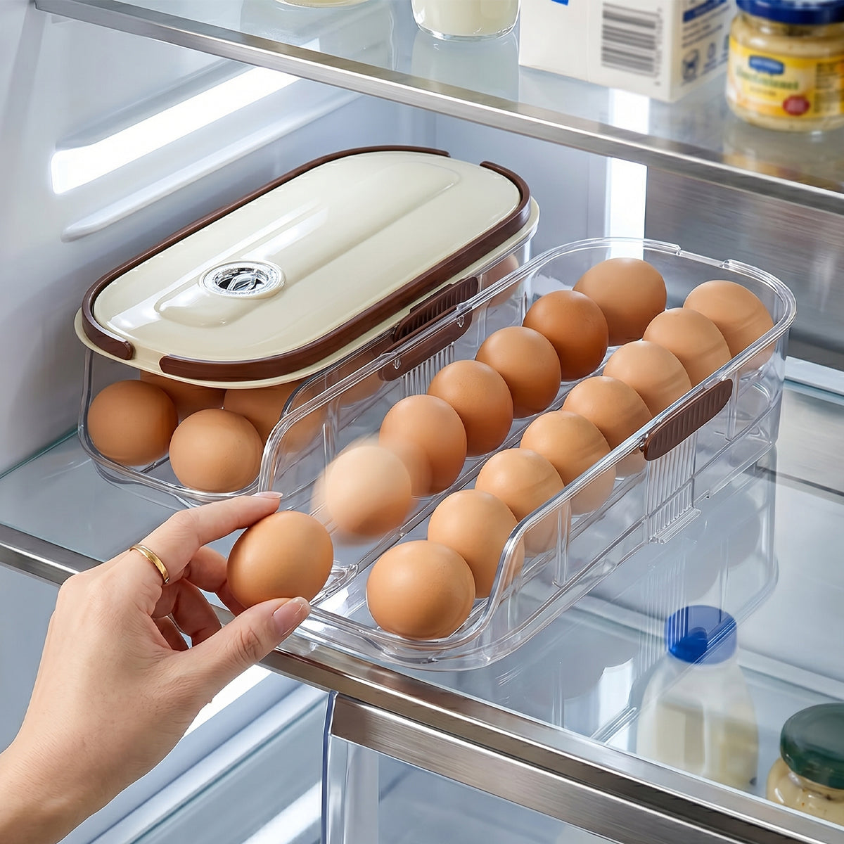 Automatic Rolling Egg Tray for Refrigerator