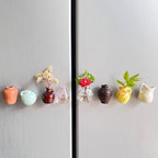 Cute Plant Vase Fridge Magnets