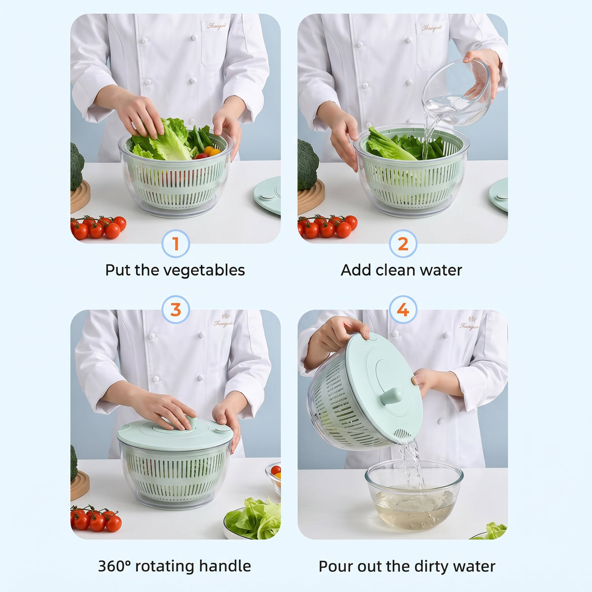 3-in-1 Salad Spinner Set