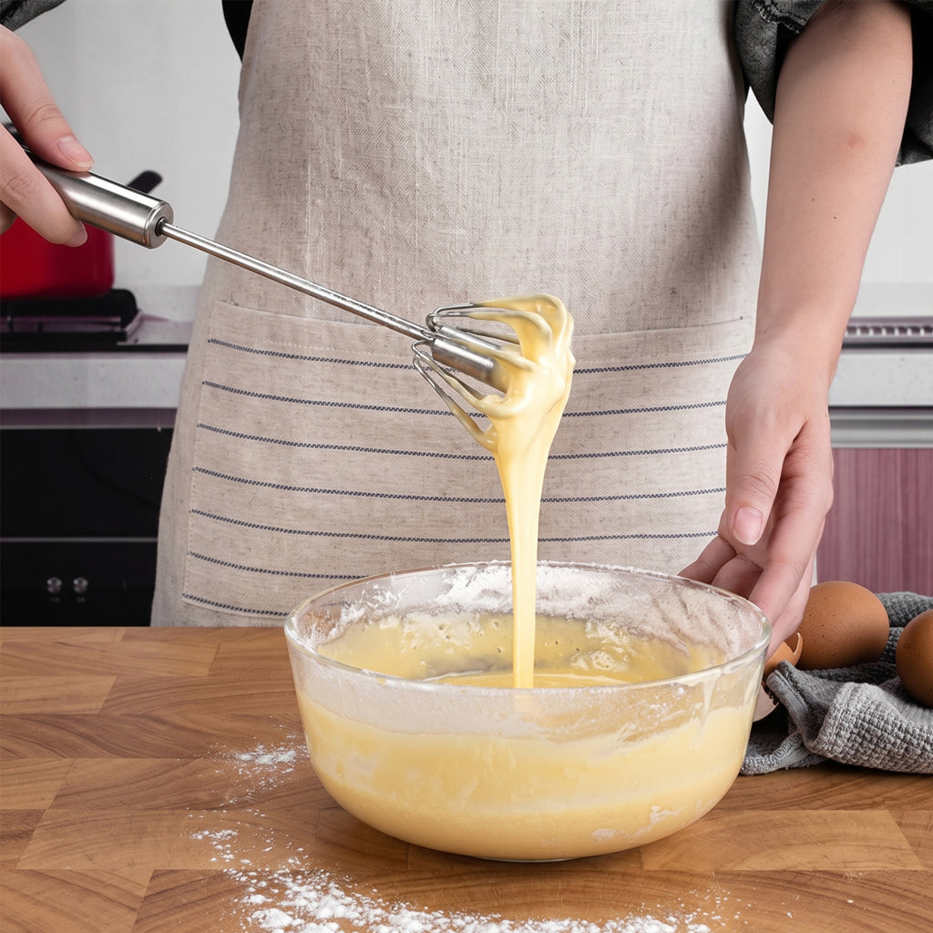 Stainless Steel Hand Push Egg Whisk