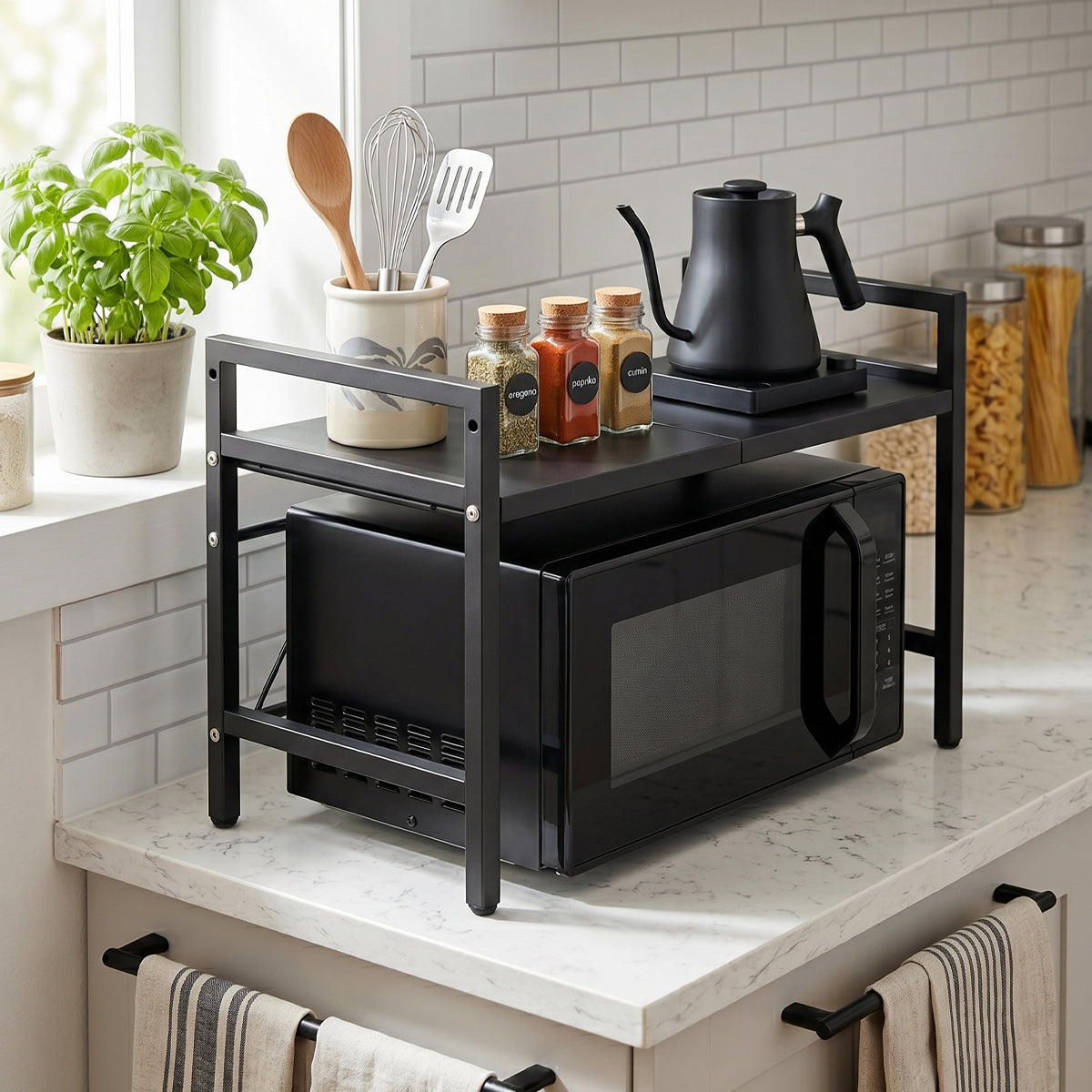 Expandable Microwave Shelf Organizer