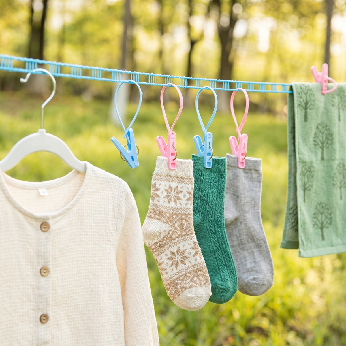 3-Pack Adjustable Windproof Clothesline