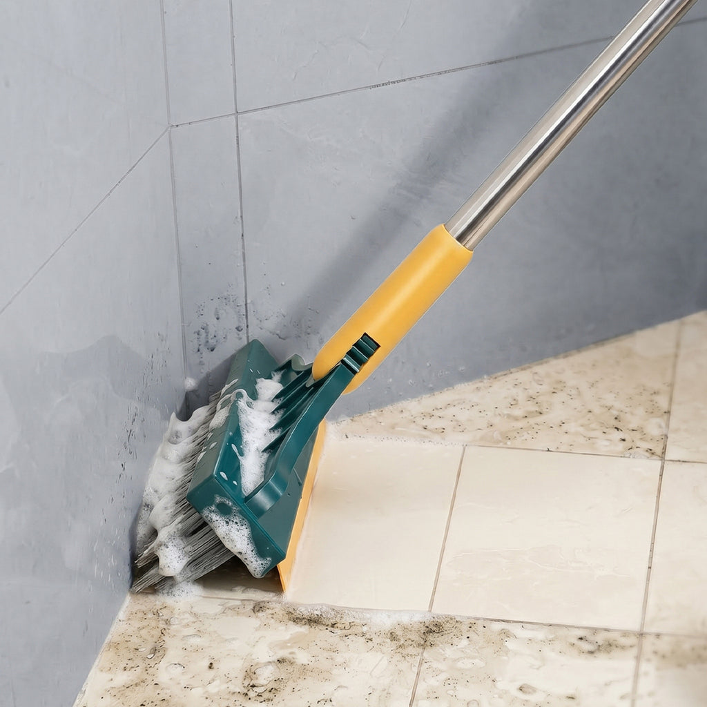 2-in-1 Floor Scrub Brush with Squeegee