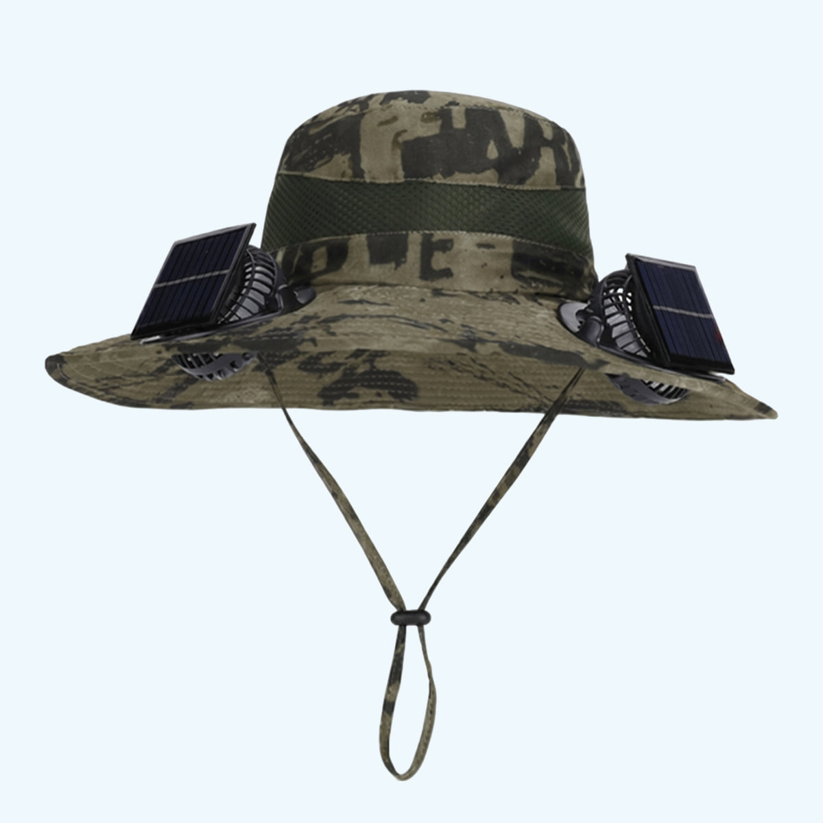 Wide Brim Sun Hat with Dual Solar Fans
