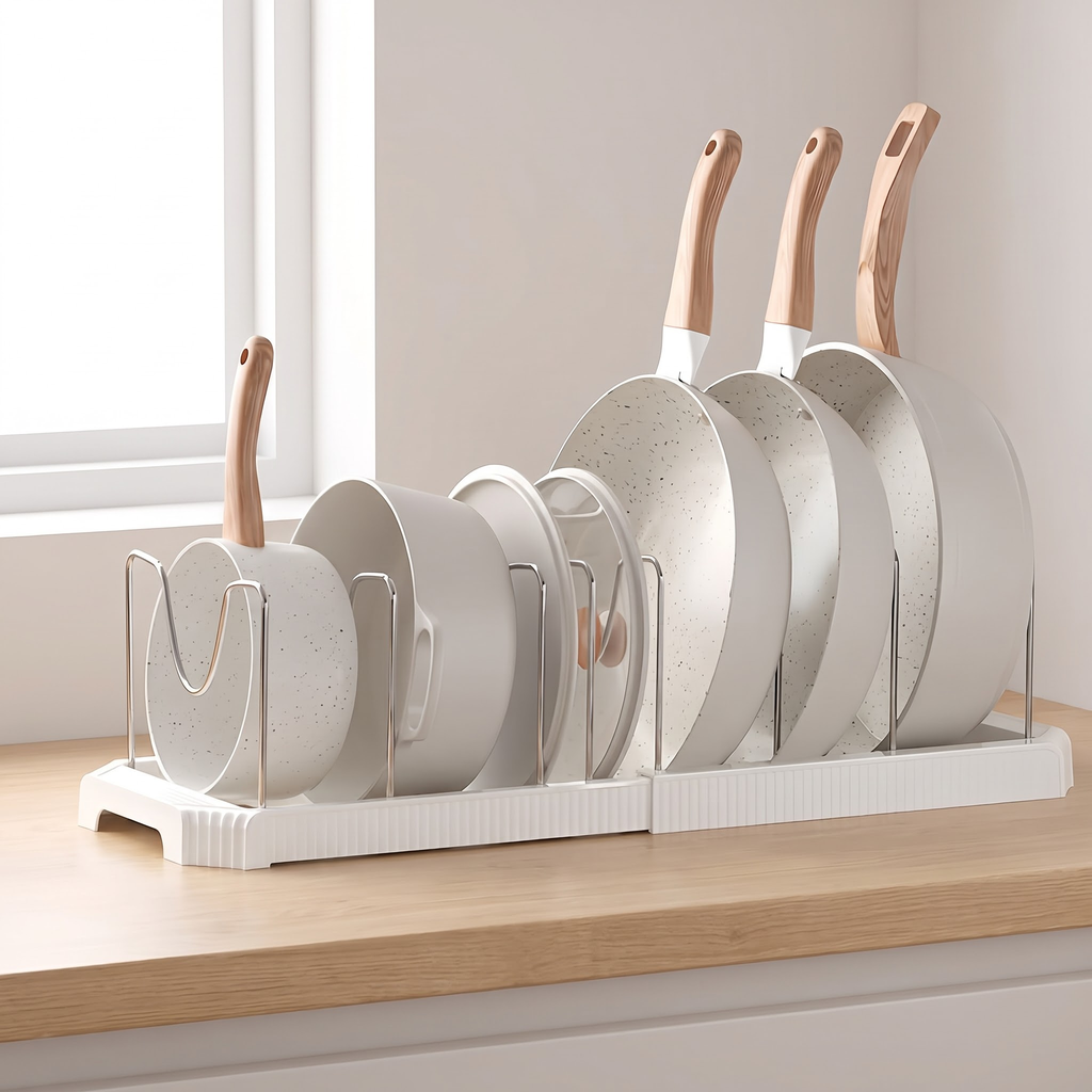 Expandable Pot Lid & Pan Organizer Rack