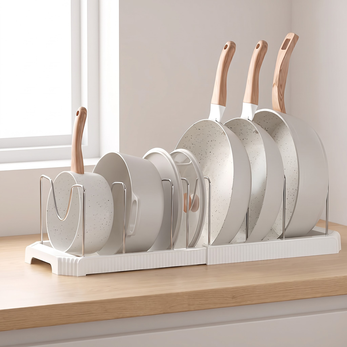 Expandable Pot Lid & Pan Organizer Rack