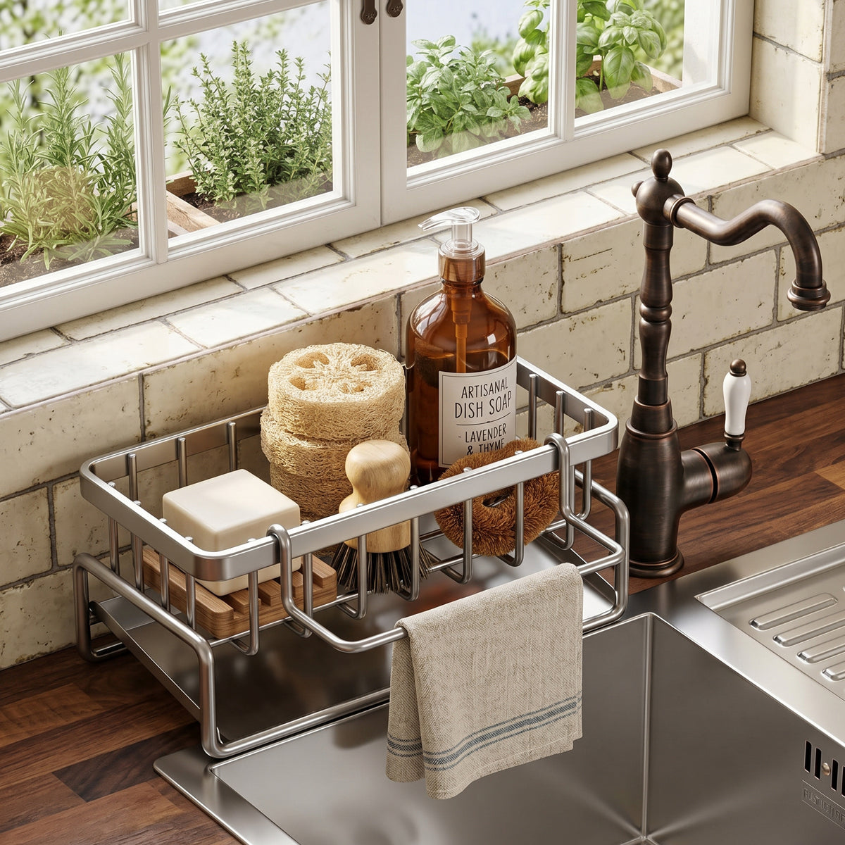 Stainless Steel Sponge Holder Sink Organizer