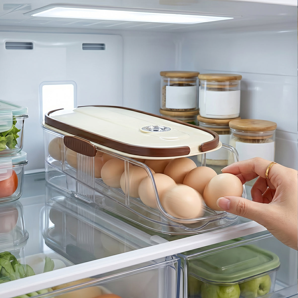 Automatic Rolling Egg Tray for Refrigerator