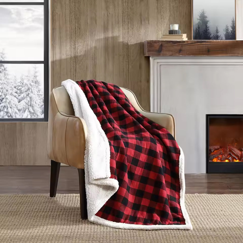 Reversible Bubble Fleece Throw Blanket