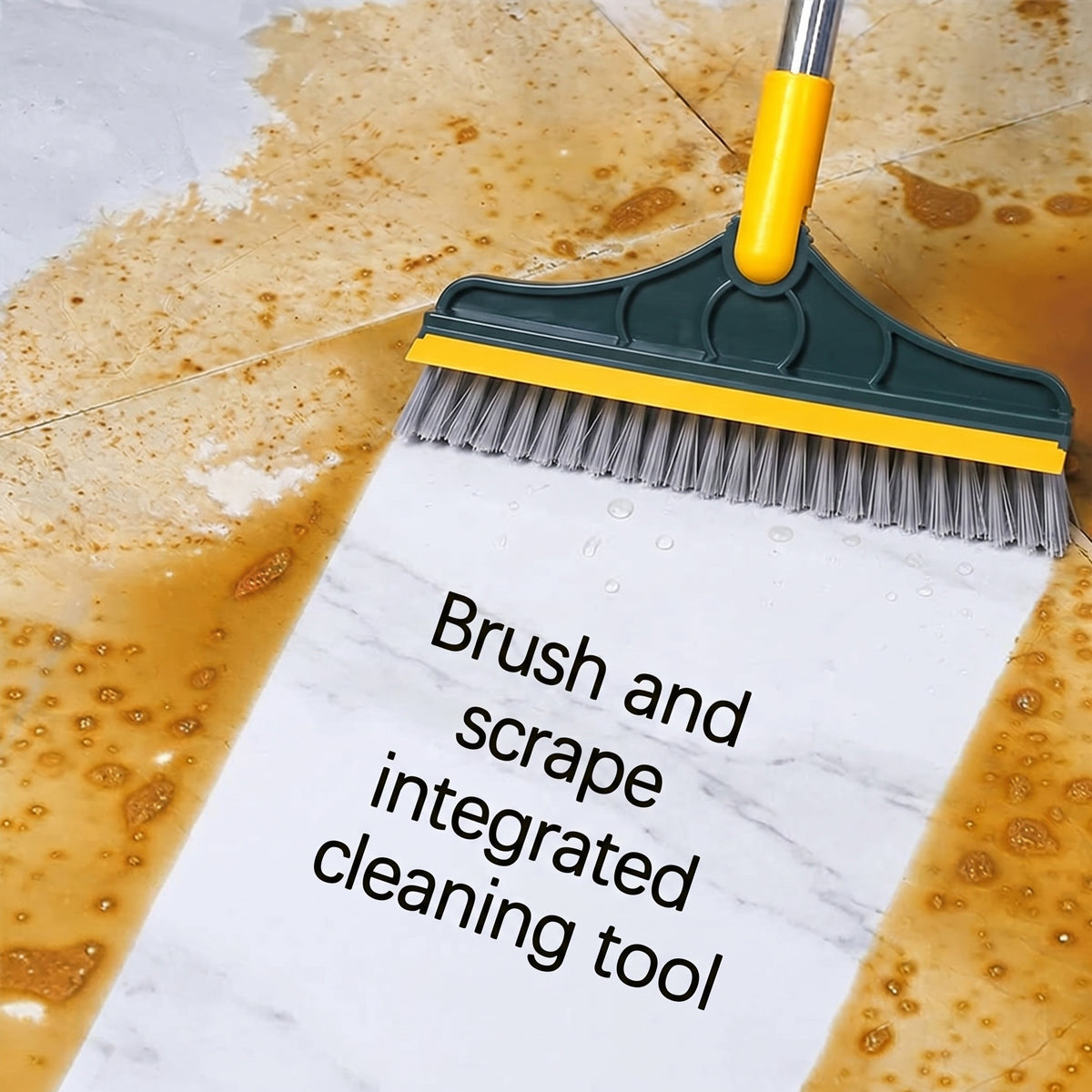 2-in-1 Floor Scrub Brush with Squeegee