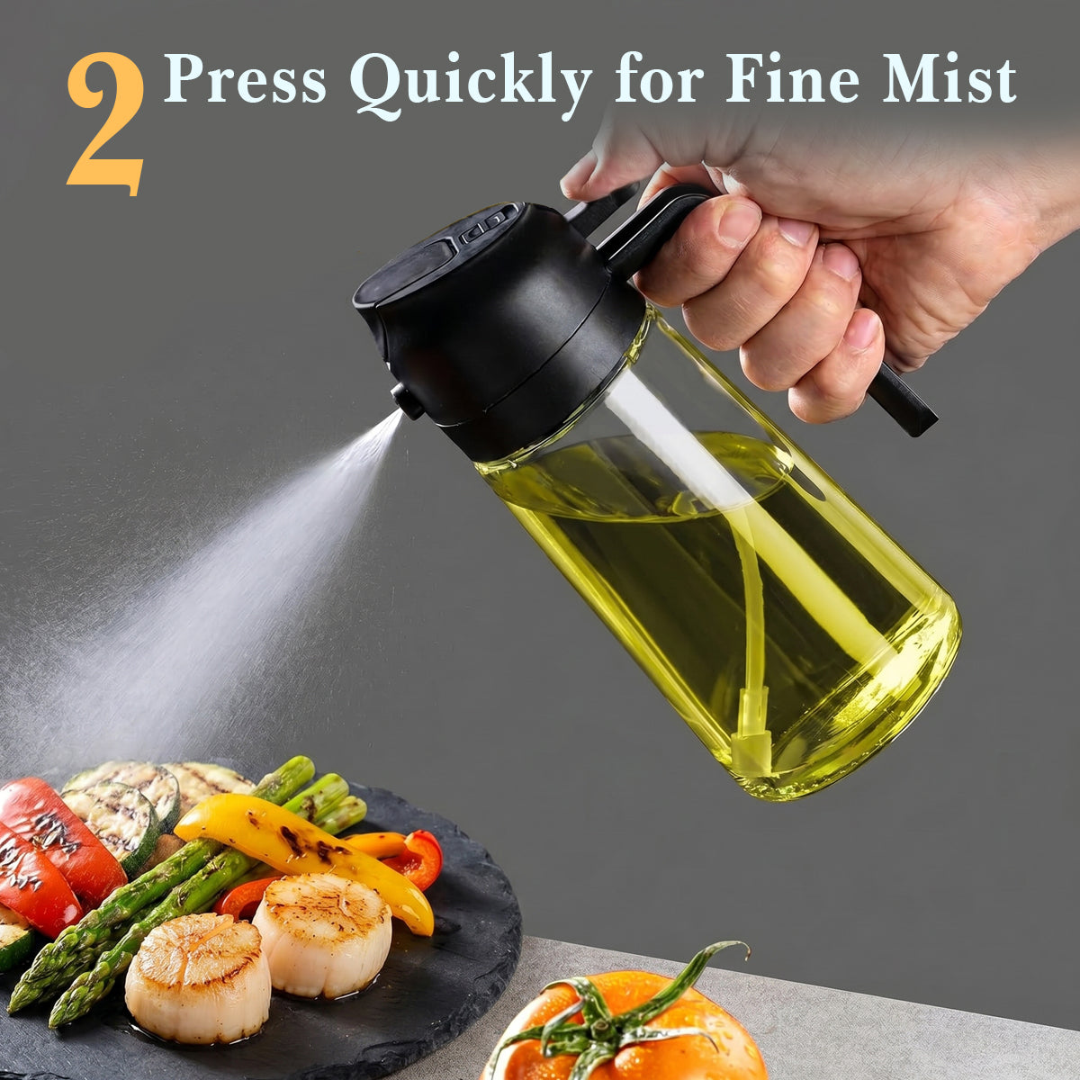 2-in-1 Olive Oil Sprayer & Dispenser Bottle