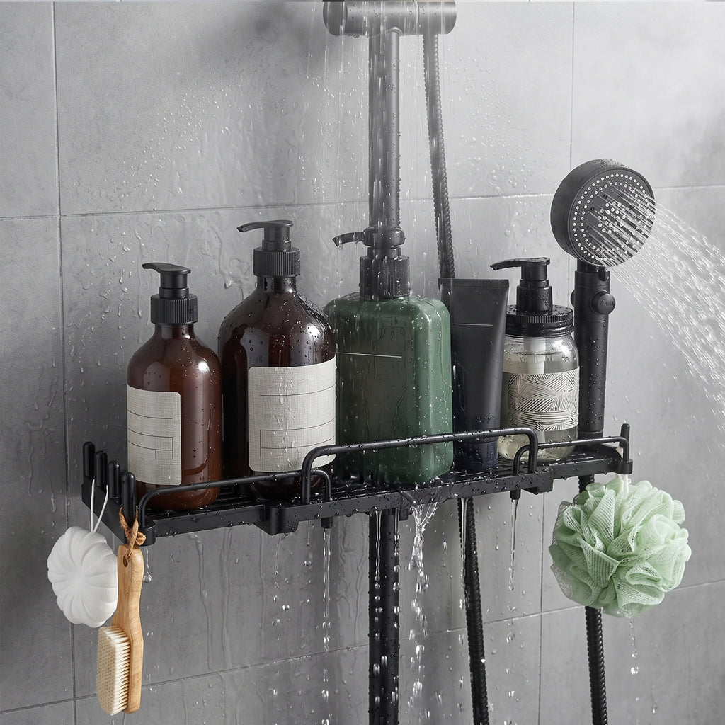 Retractable Shower Rail Shelf