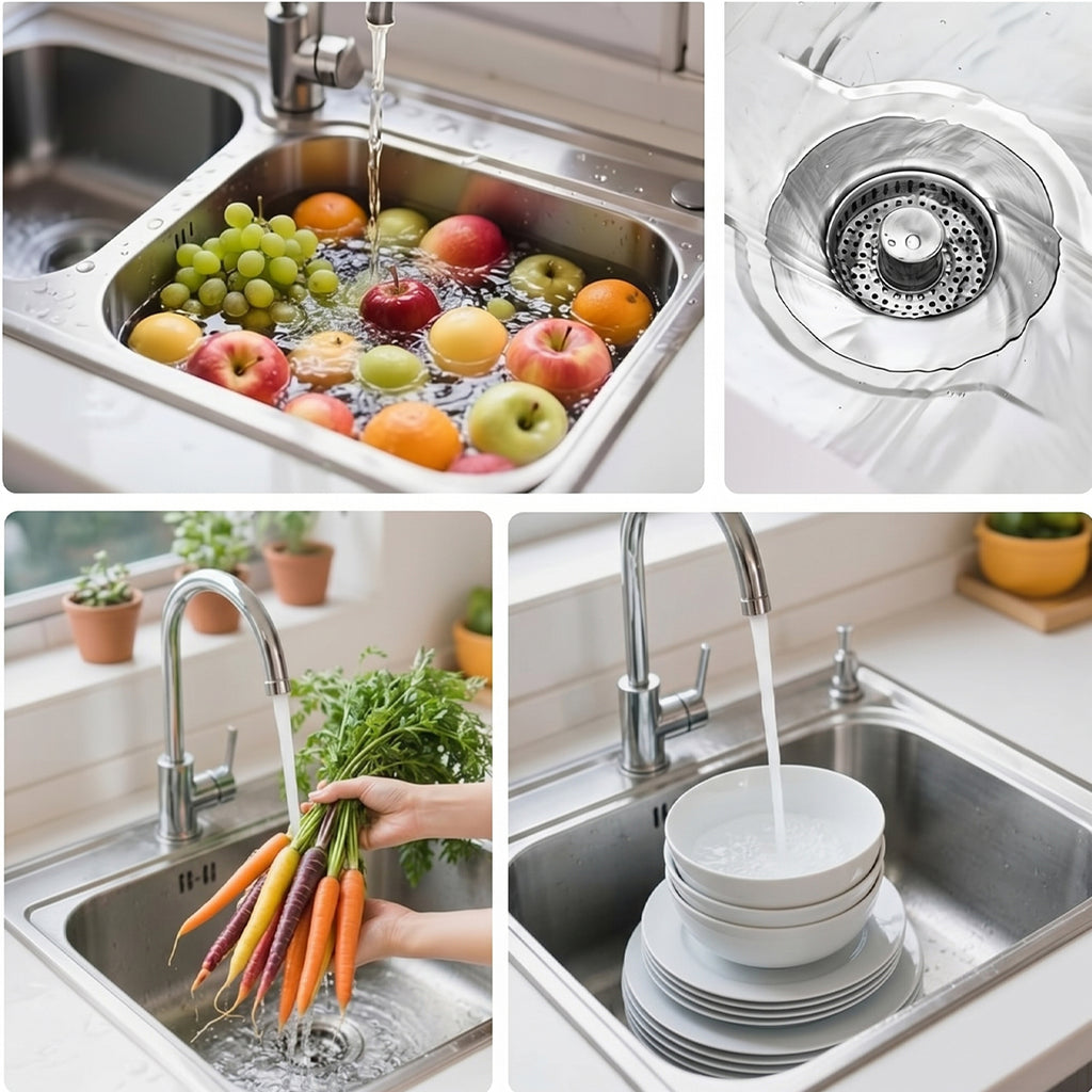 3-in-1 Stainless Steel Sink Drain Strainer