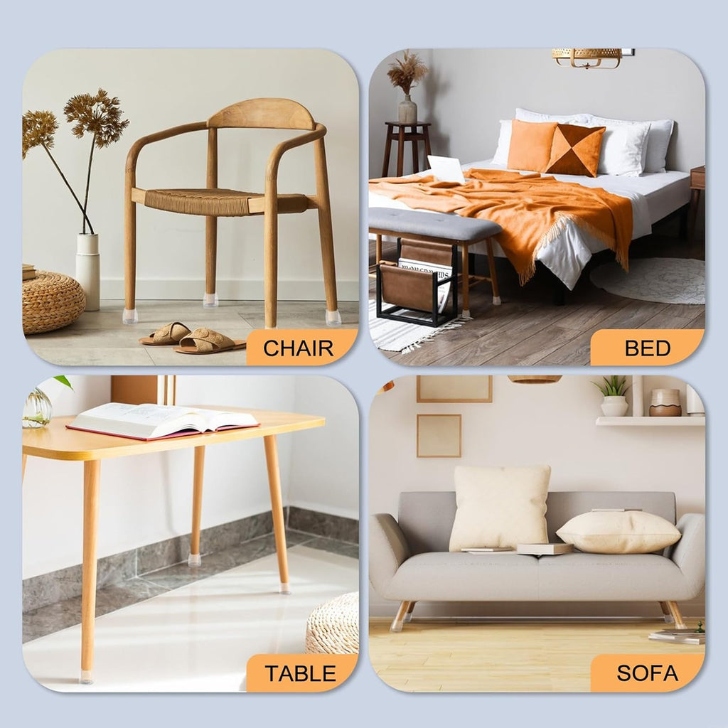 Transparent Silicone Chair Leg Floor Protectors