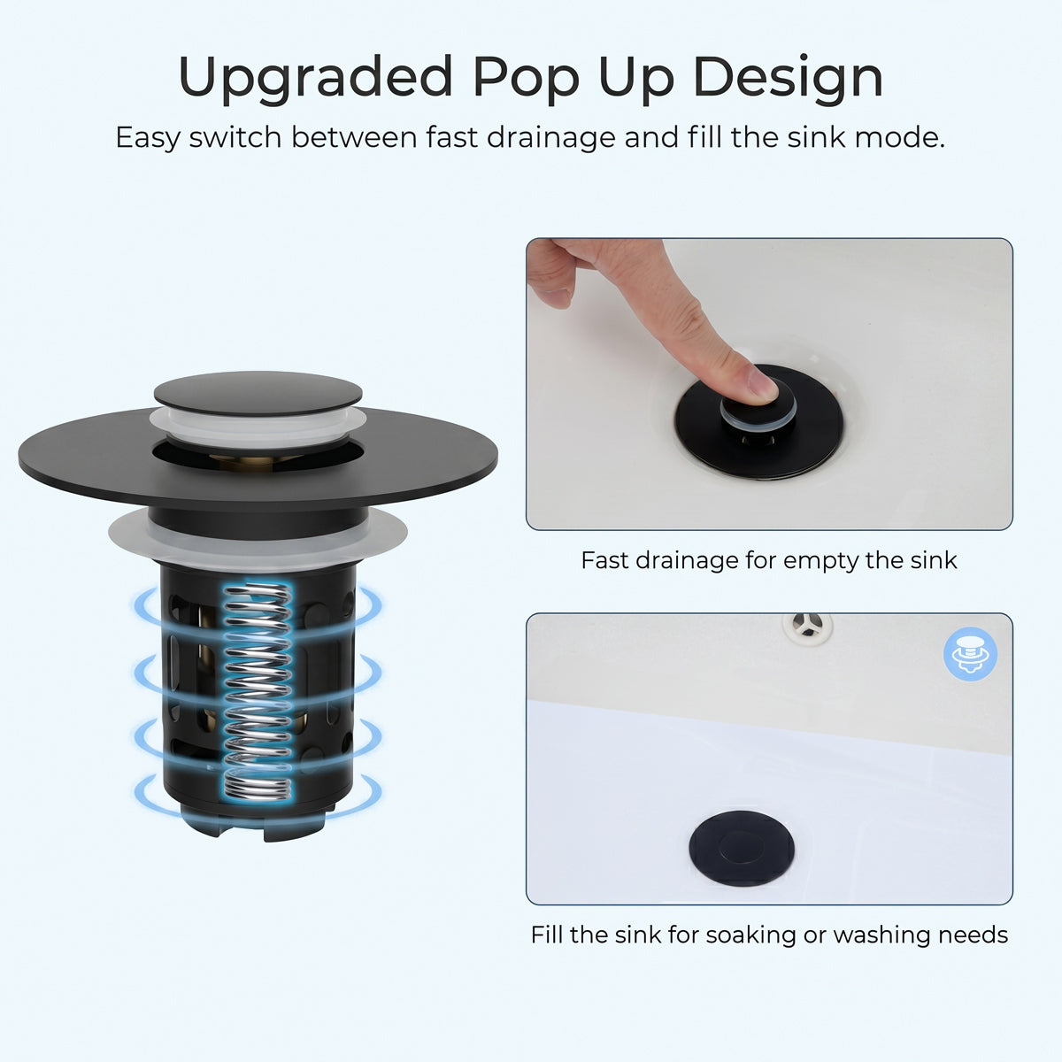 3-in-1 Bathroom Sink Drain Stopper