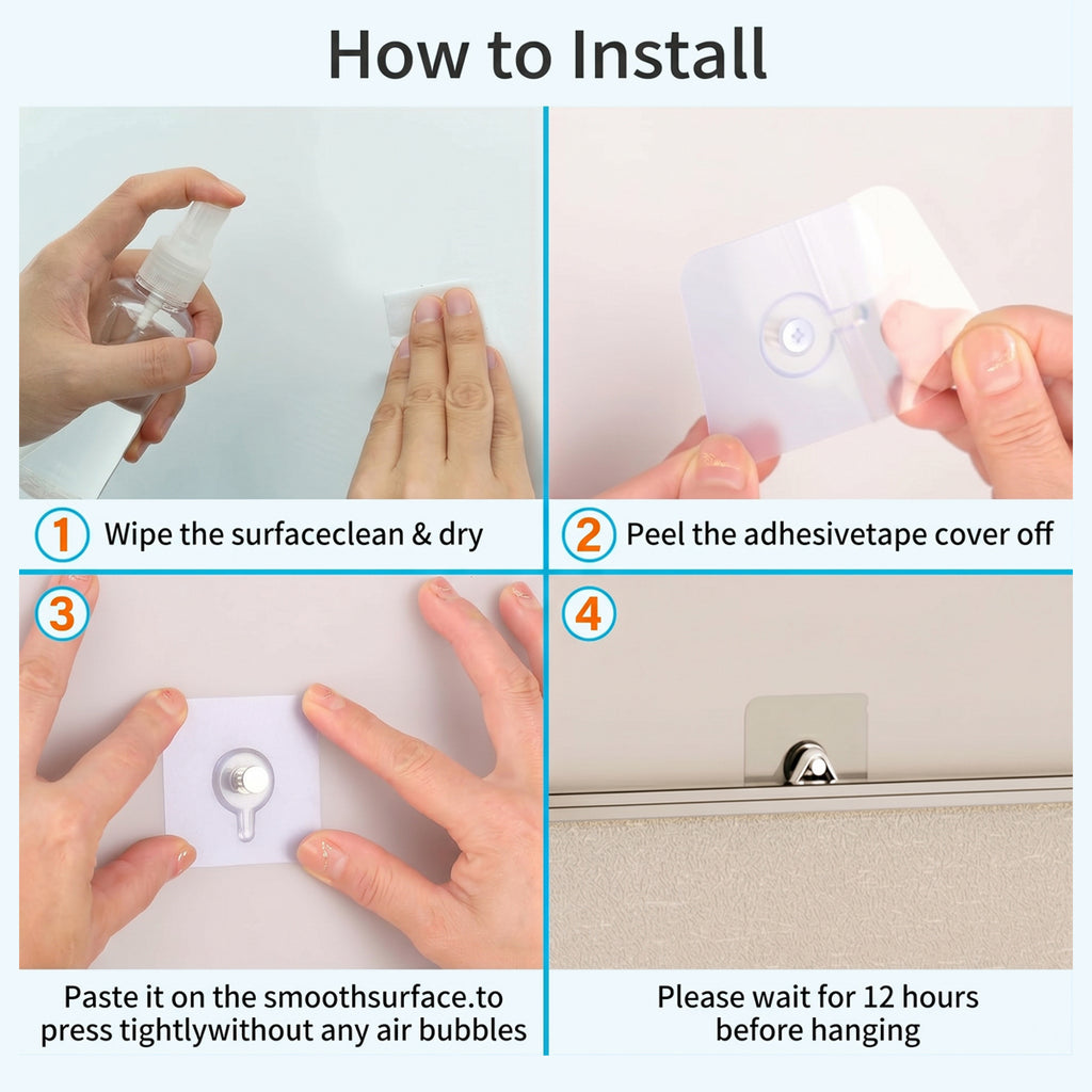 Self-Adhesive Photo Frame Hooks Set
