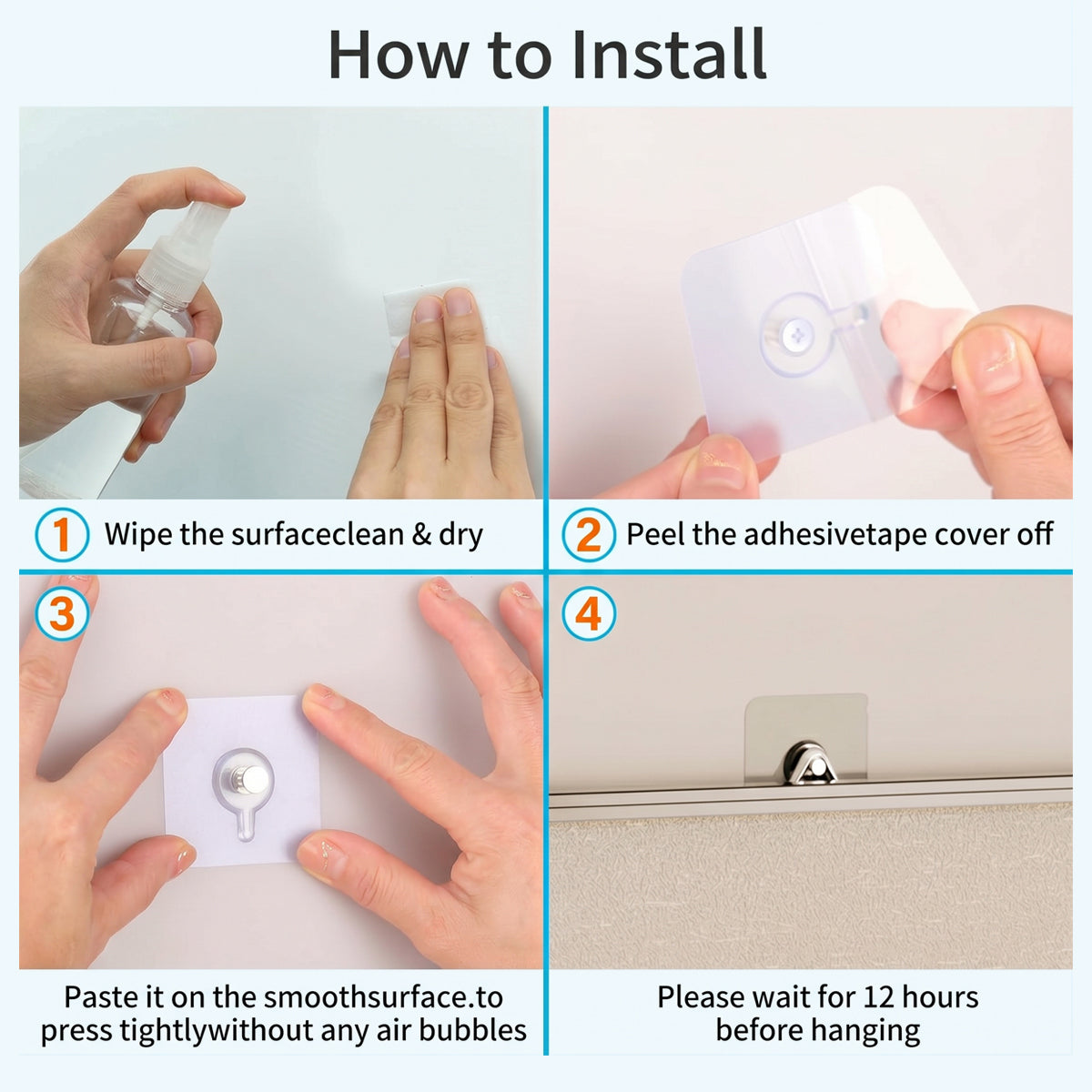 Self-Adhesive Photo Frame Hooks Set