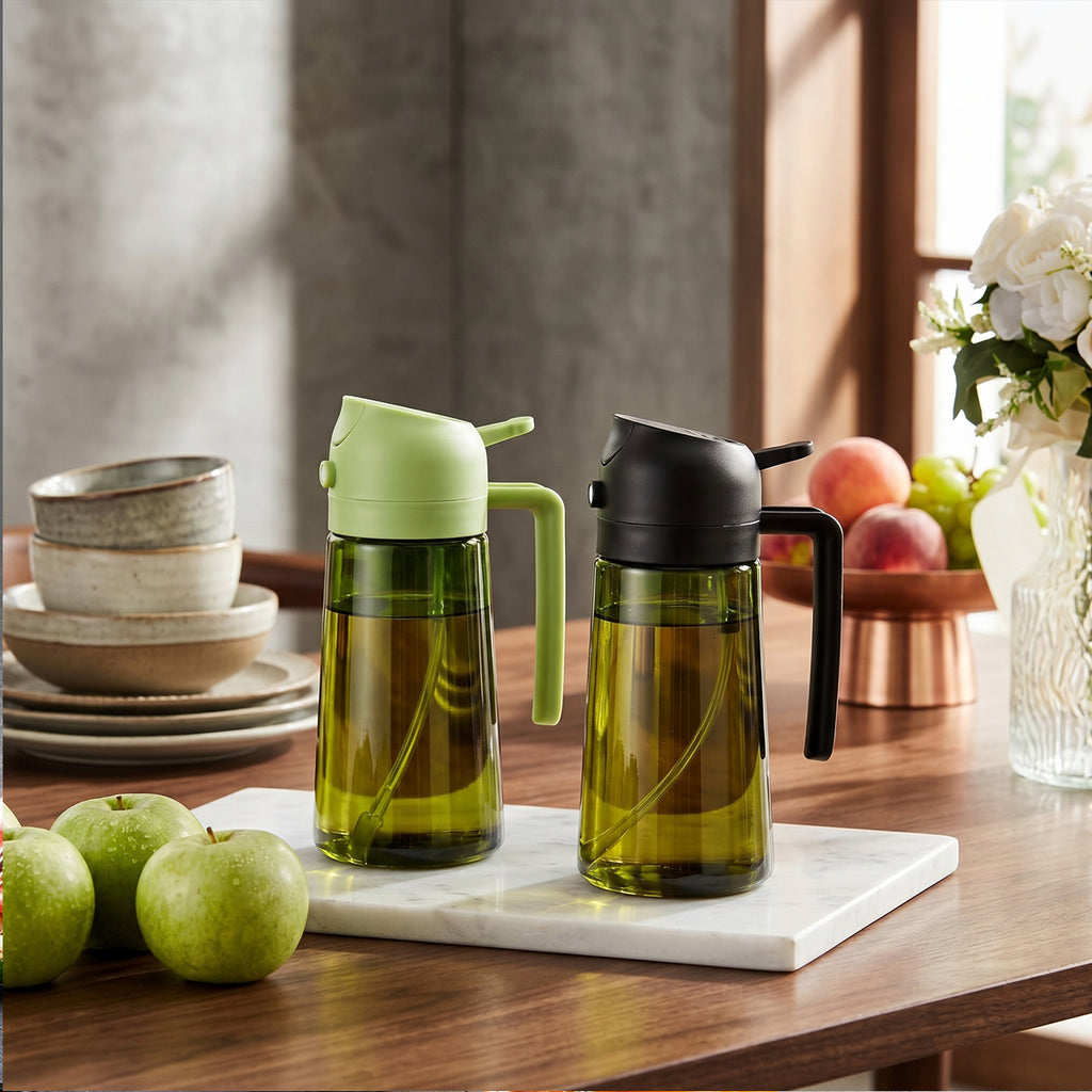 2-in-1 Olive Oil Sprayer & Dispenser Bottle