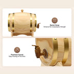 Premium 5L Wood Wine Barrel with Faucet