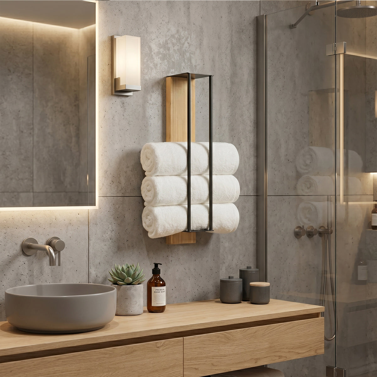 Wall Mounted Towel Rack No-Drill